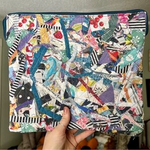 Quilted IPad Case - B&W Striped and Fruits